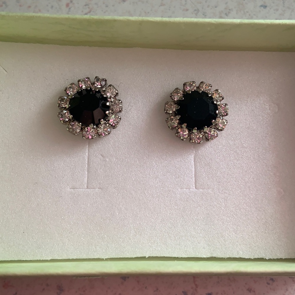 Spinel and Rhinestone Earrings